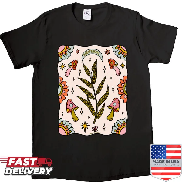 Sagittarius-themed shirt featuring a leaf design