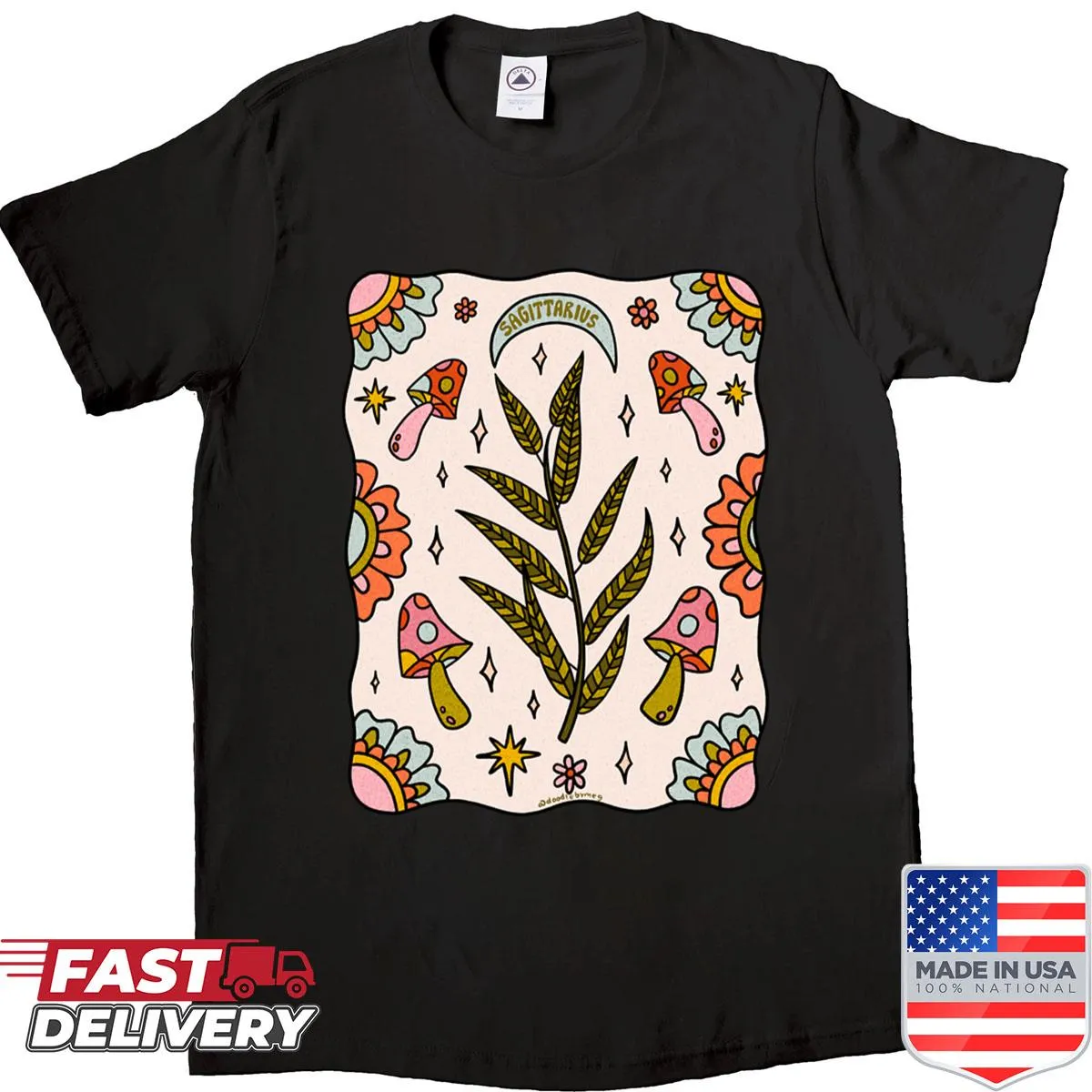Sagittarius-themed shirt featuring a leaf design