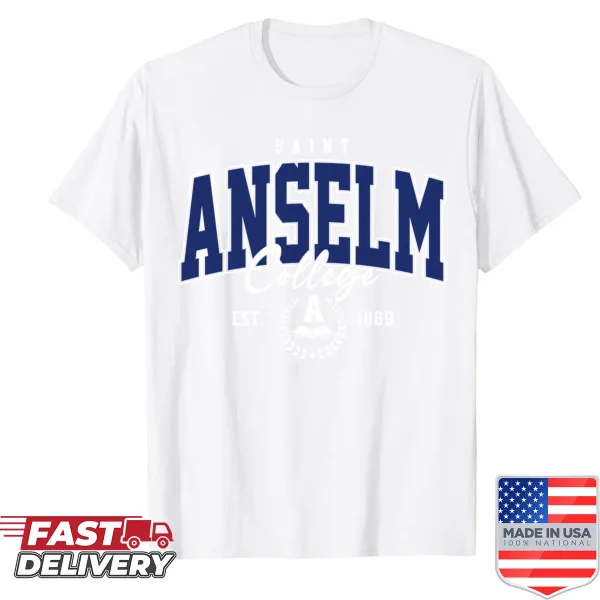 Vintage sports tee featuring Saint Anselm arch