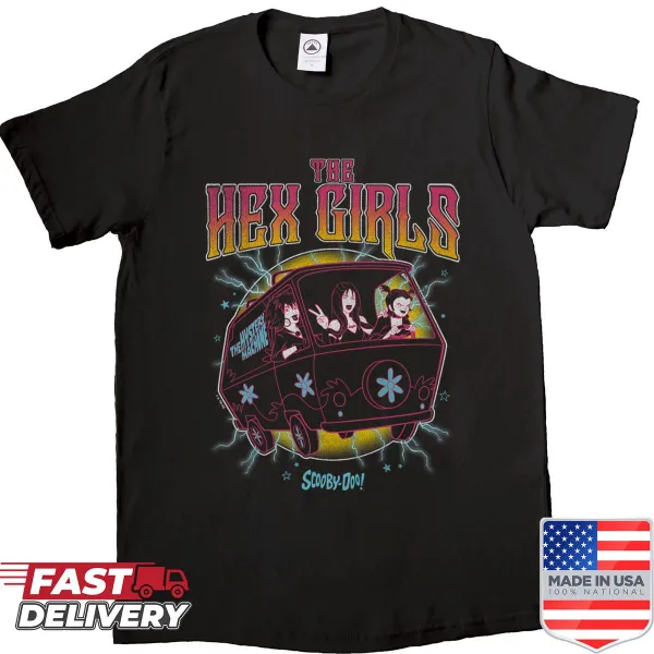 Vintage poster of Scooby-Doo's Hex Girls on a T-shirt