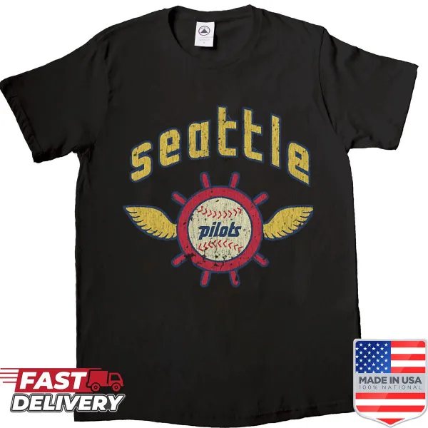 Vintage Seattle Pilots baseball shirt with distressed logo
