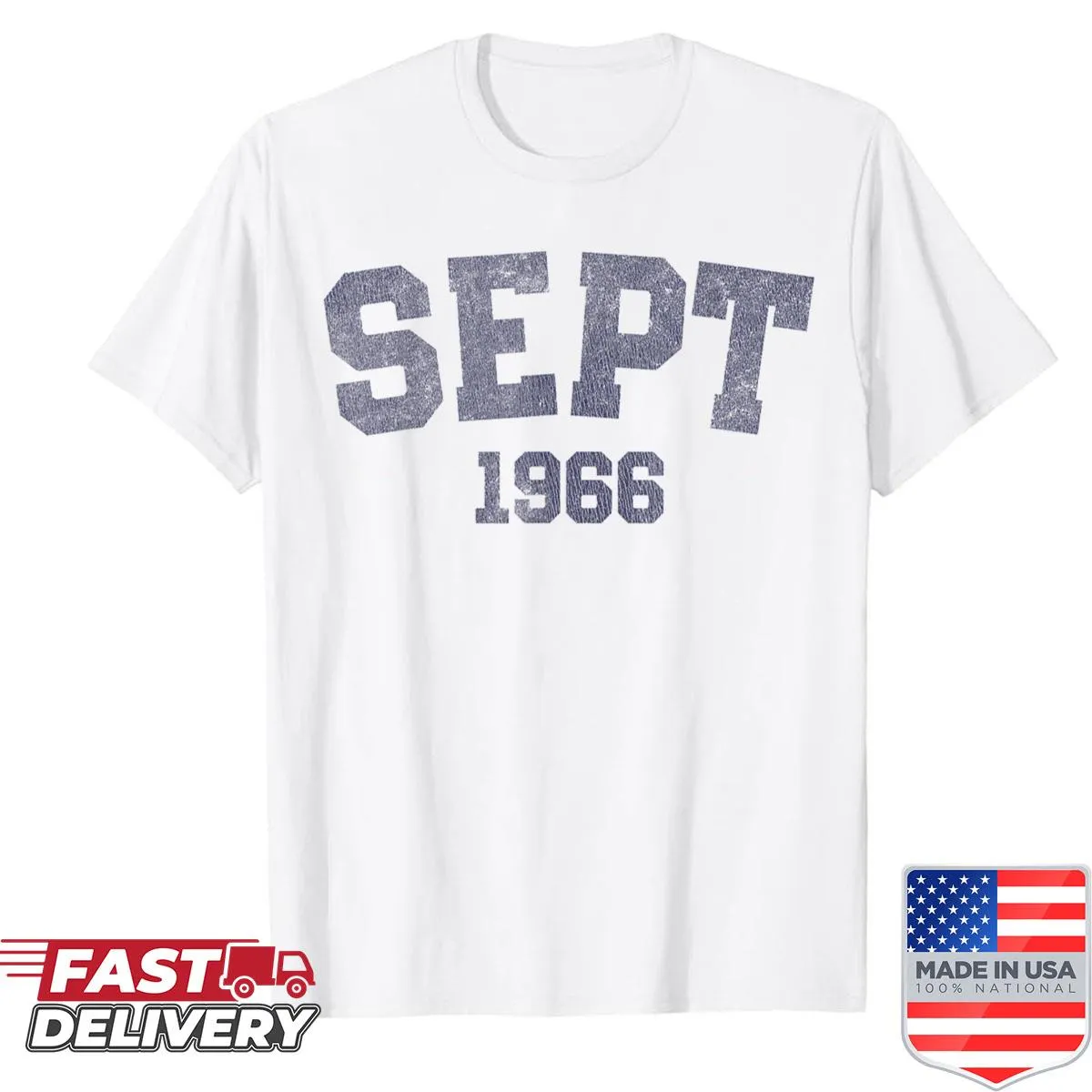Vintage distressed shirt celebrating September 1966 59th birthday