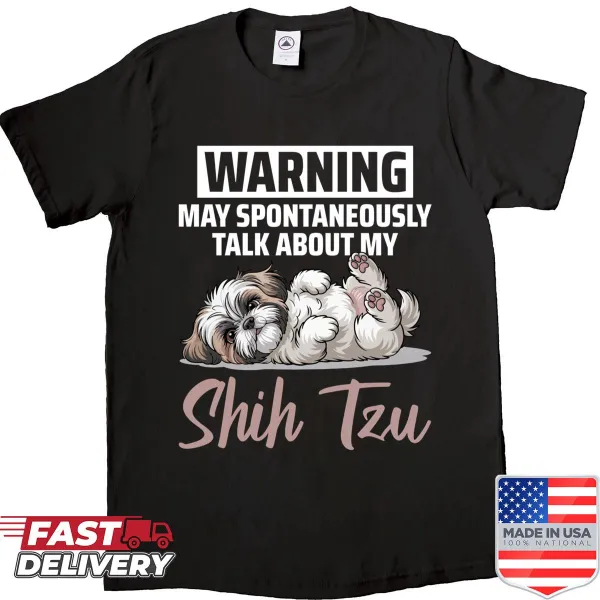 Illustration of a Shih Tzu dog on a t-shirt