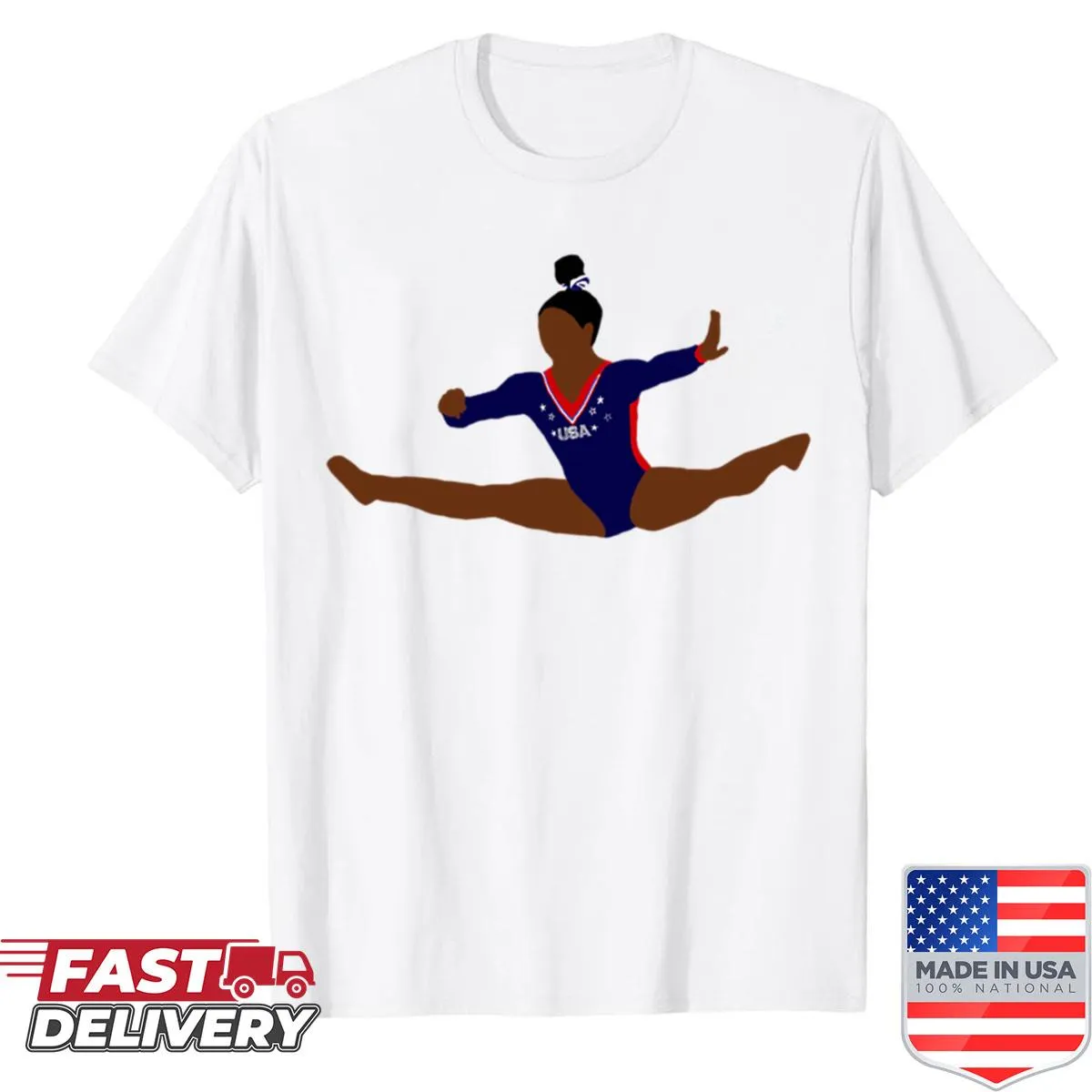 Sticker-style t-shirt featuring Simone Biles