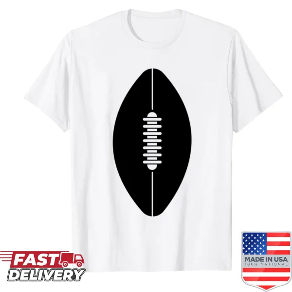 Graphic of an American football on a casual shirt