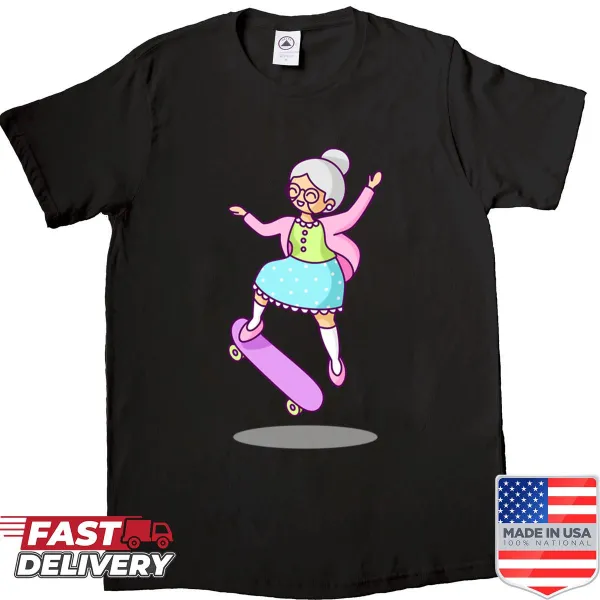 Skater Grandma T-shirt with playful typography design.