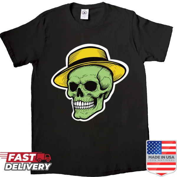 Cartoon skull graphic shirt designed for edgy style