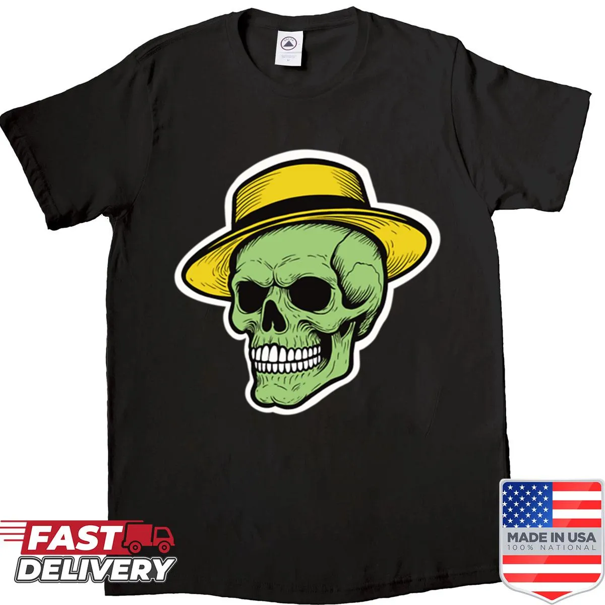 Cartoon skull graphic shirt designed for edgy style