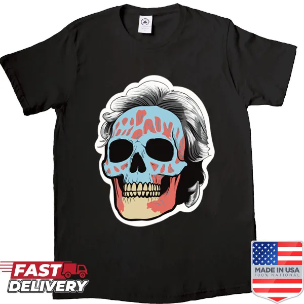 Shirt featuring a skull graphic inspired by 'They Live' film