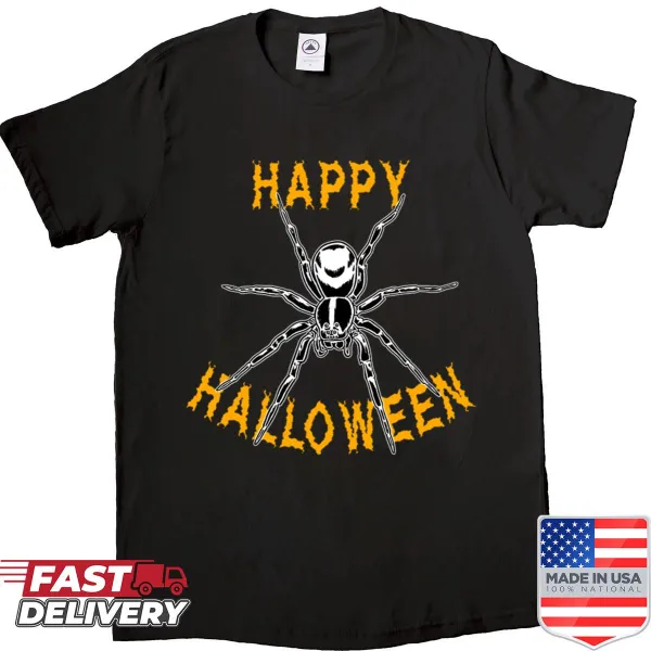 Halloween shirt featuring a playful cartoon spider design