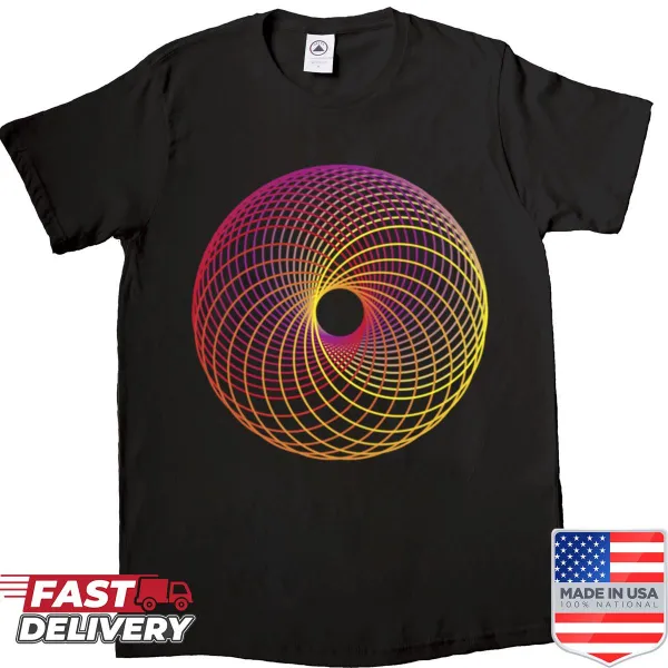 Shirt with an intricate spiral design for artistic expression.