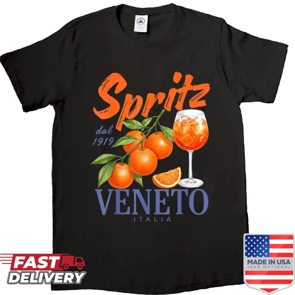 Vintage-style shirt featuring a design inspired by the Spritz cocktail