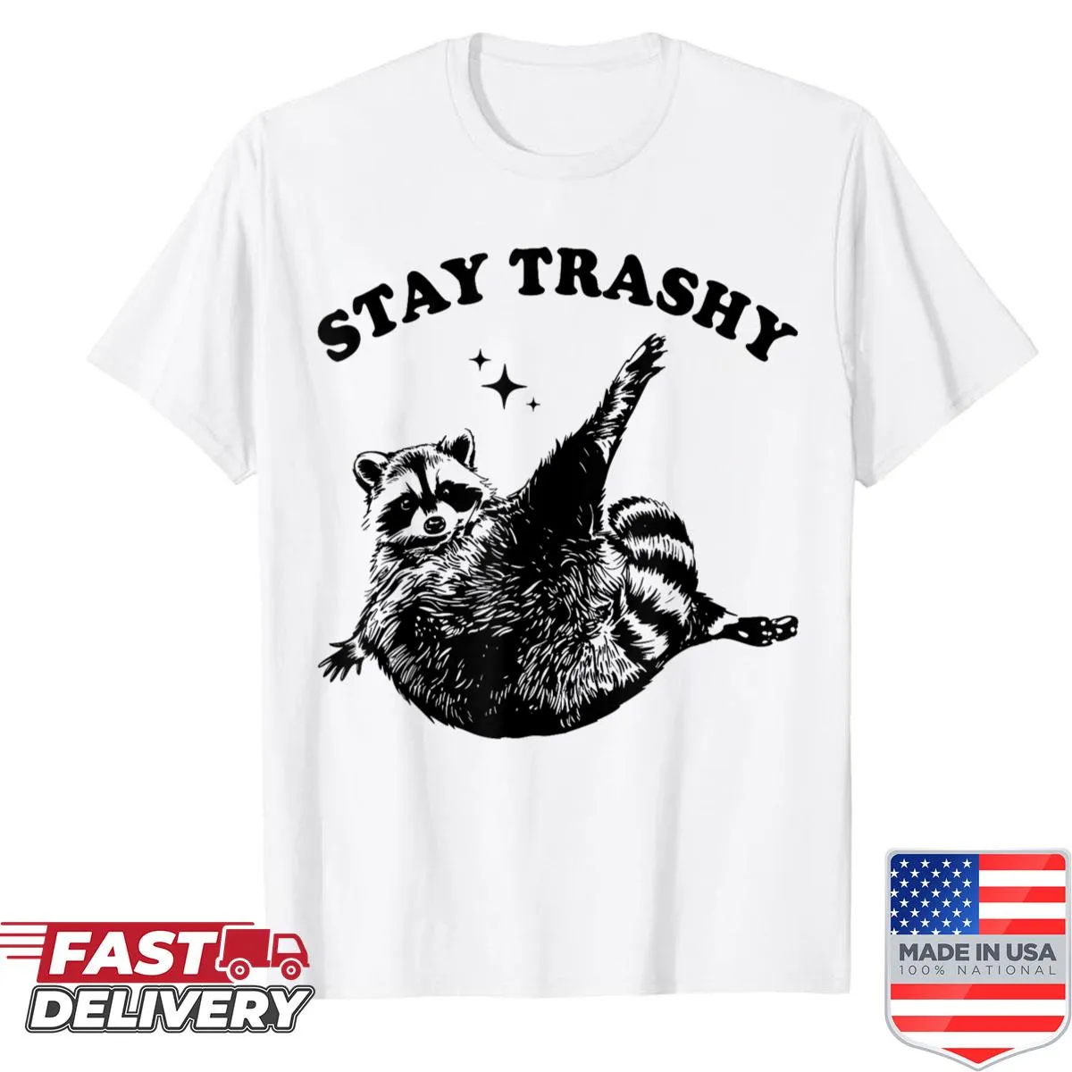Vintage raccoon-themed funny shirt with a humorous phrase