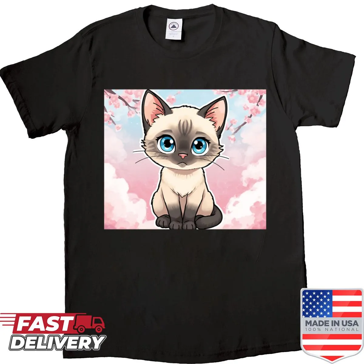 Kawaii-style shirt featuring a cute puppy and flowers
