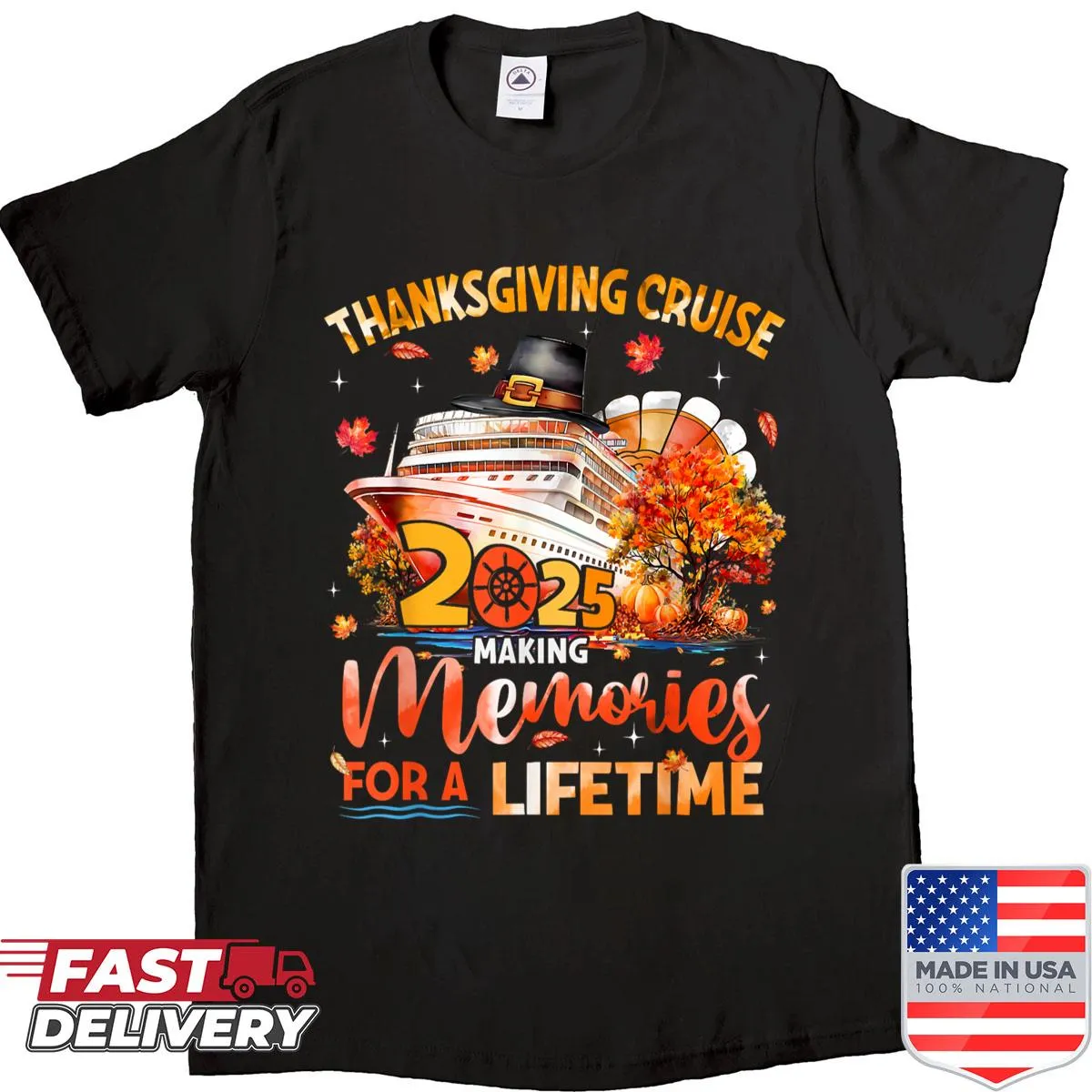 Thanksgiving shirt with turkey and memories theme