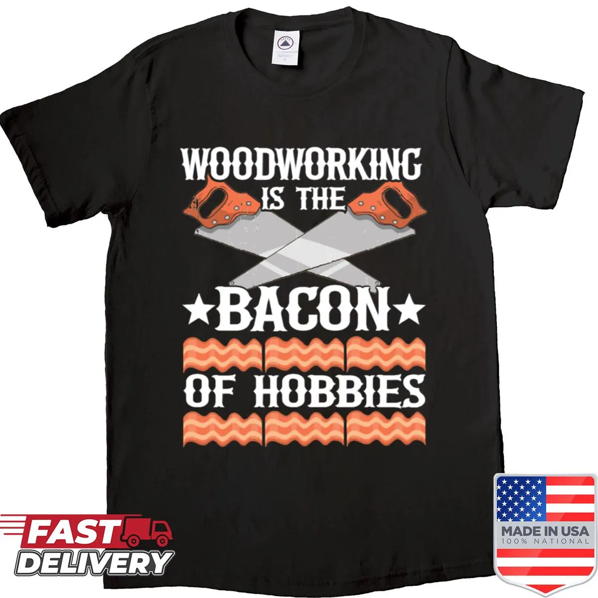 Carpenter shirt with a clever phrase about woodworking