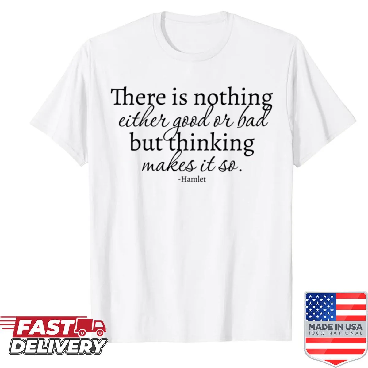 Philosophical typography shirt about perception and reality