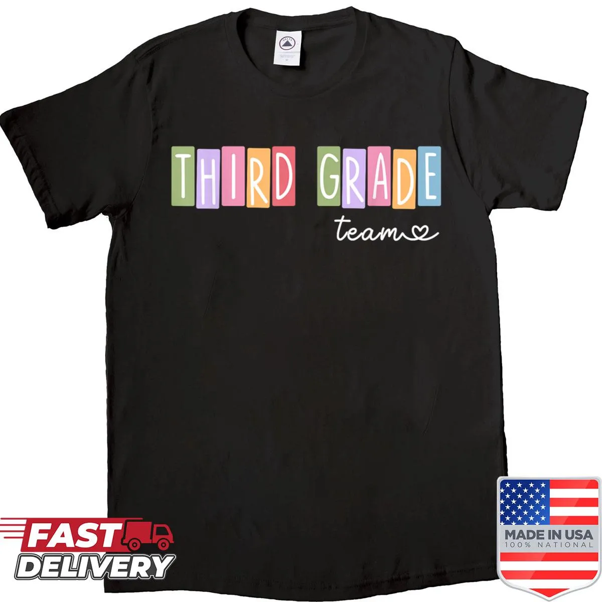 Illustrative shirt celebrating third-grade teachers and students