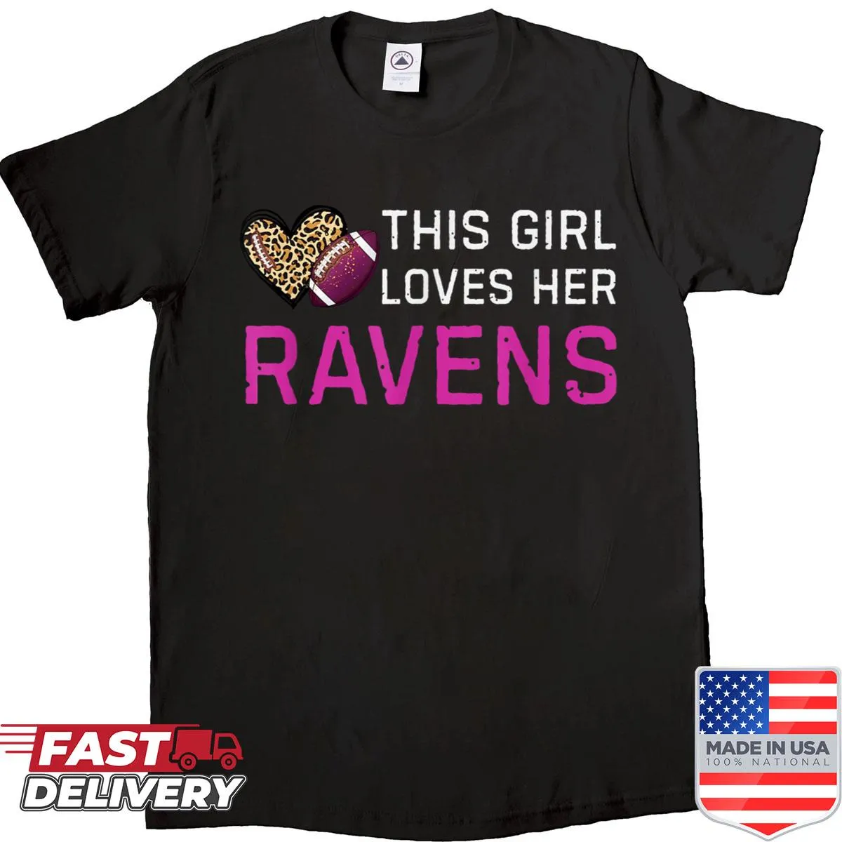 Vintage-style shirt featuring a graphic of ravens and leopard print