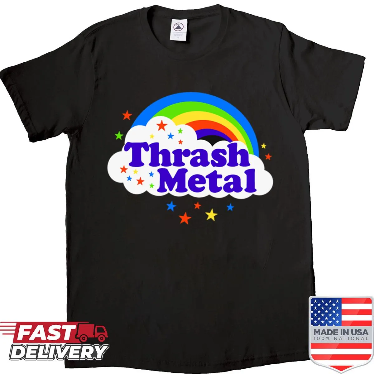 Thrash Metal shirt with bold graphics celebrating heavy music