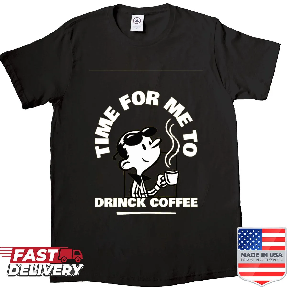 Funny coffee lover shirt with humorous typography