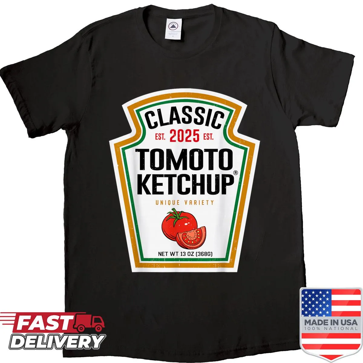 Funny t-shirt themed around tomato ketchup for Halloween