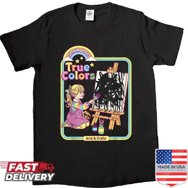 Retro humorous shirt featuring a witty phrase about colors and painting