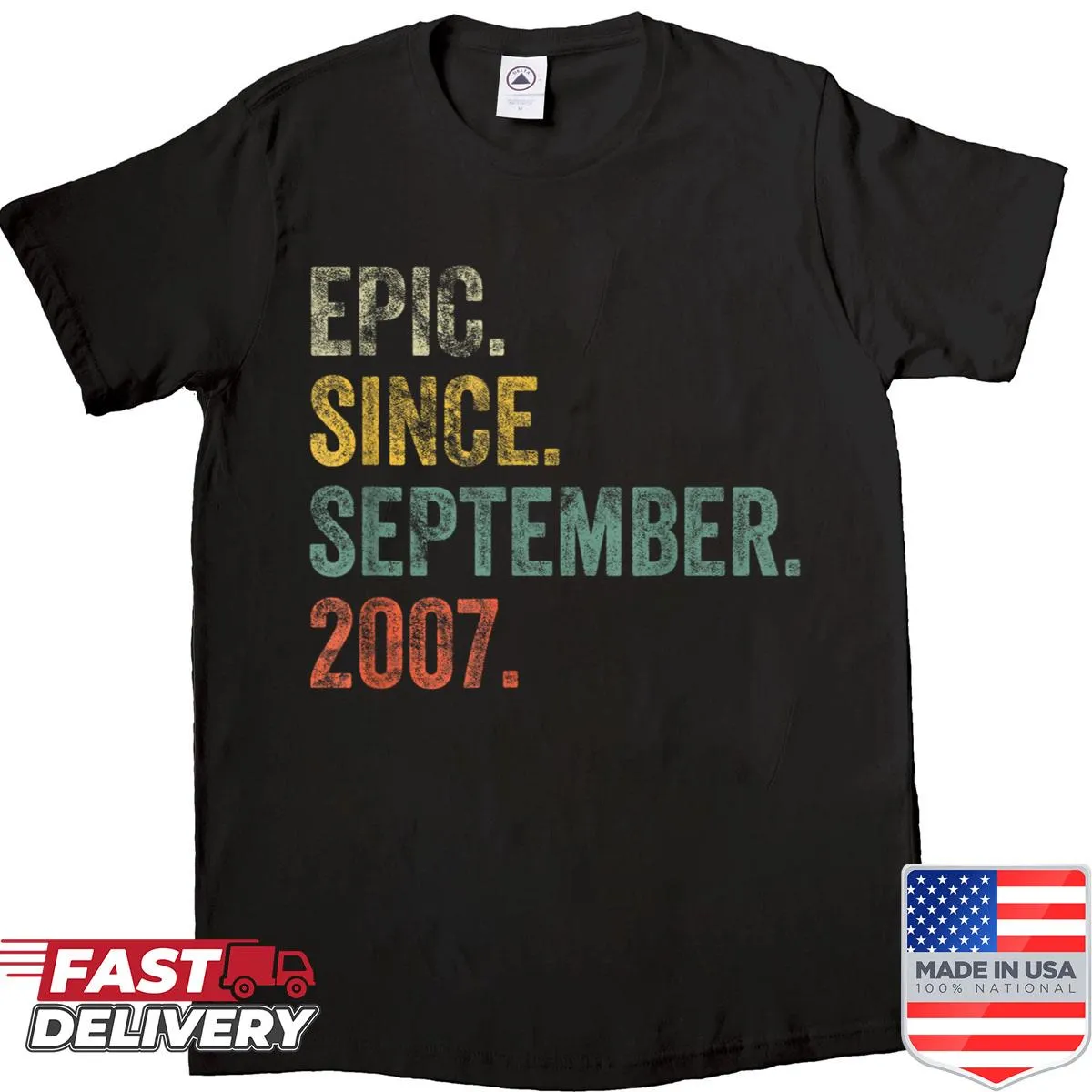 Vintage birthday shirt celebrating 20 years since September 2007