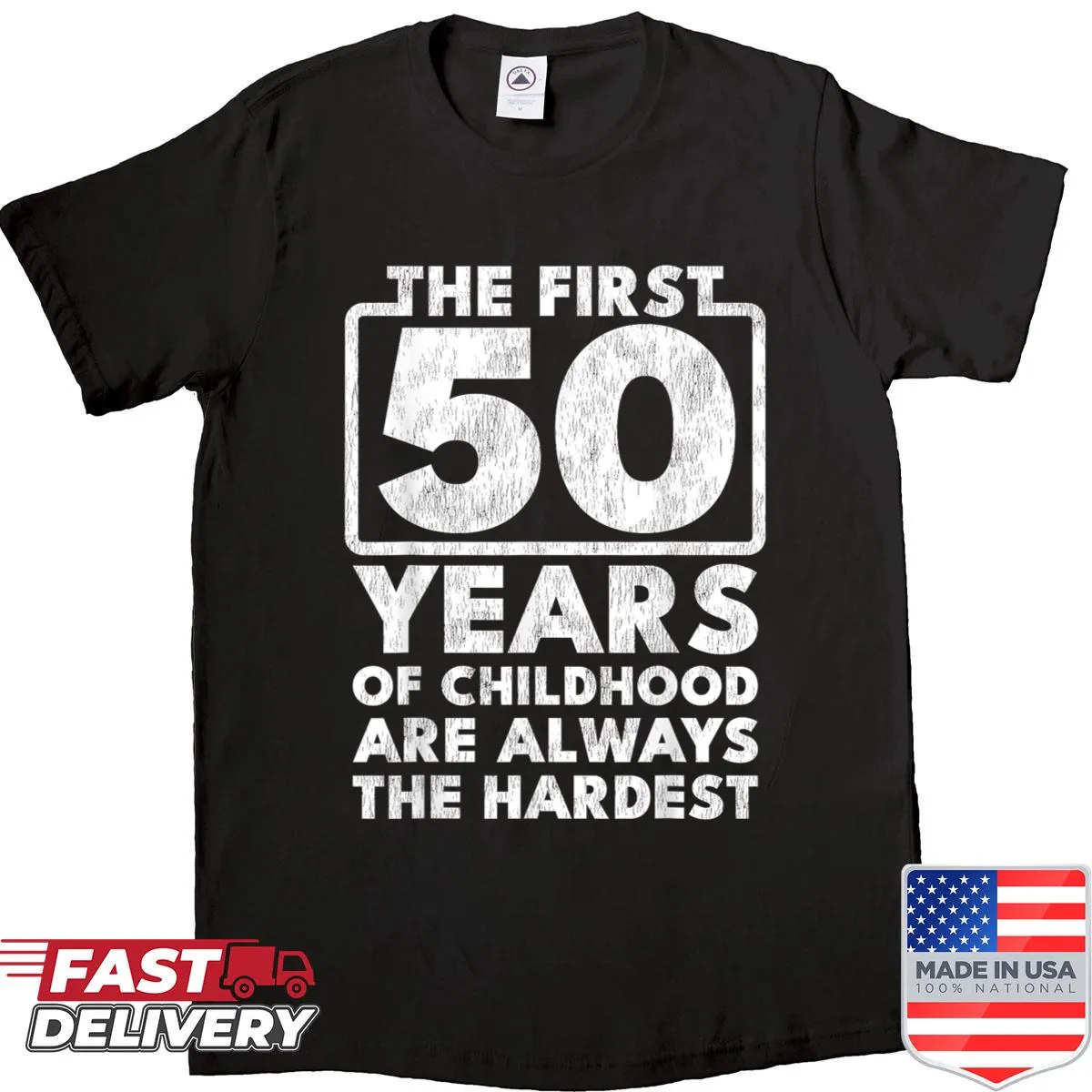 Vintage gag gift shirt for men celebrating 50th birthday.