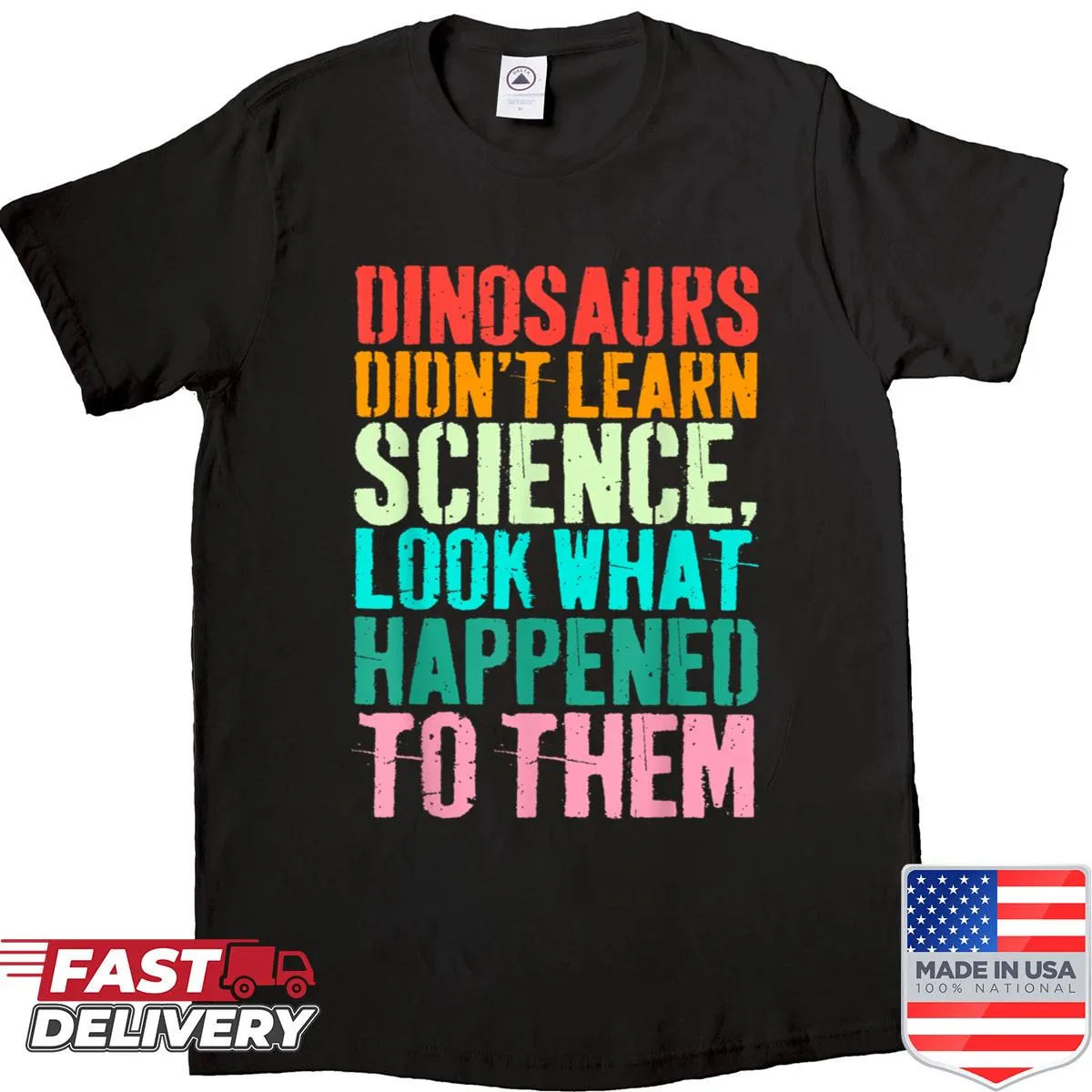 Funny science teacher shirt with vintage dinosaur graphic