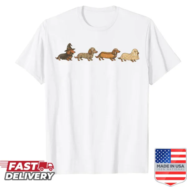 Cute vintage dachshund ghost Halloween shirt
