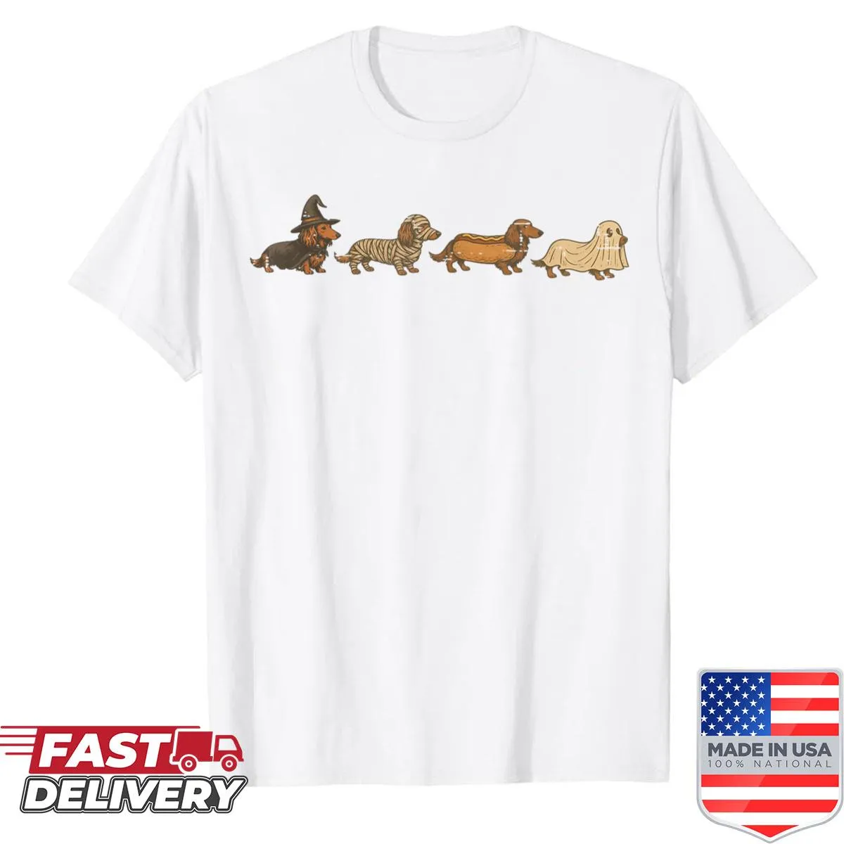 Cute vintage dachshund ghost Halloween shirt