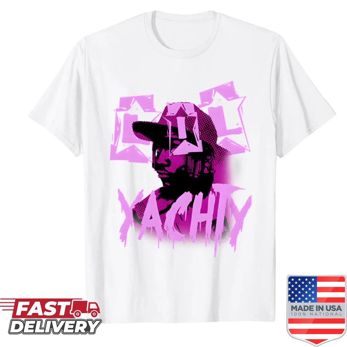 Vintage grunge style shirt with American rapper graphic