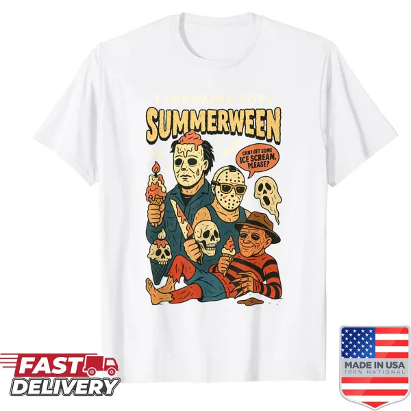 Vintage Summerween horror-themed shirt for Halloween