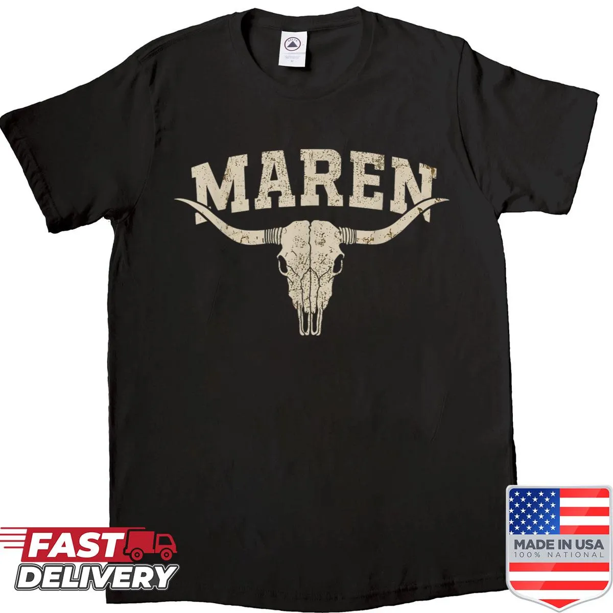 Vintage-style graphic tee featuring the name Maren