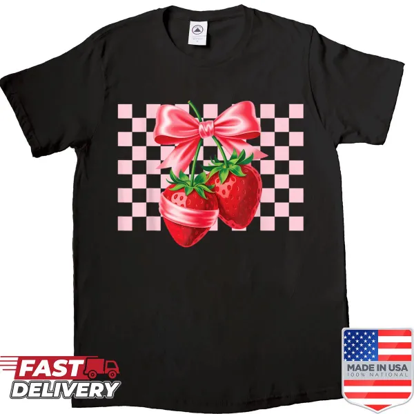 Vintage strawberry festival T-shirt with playful graphics
