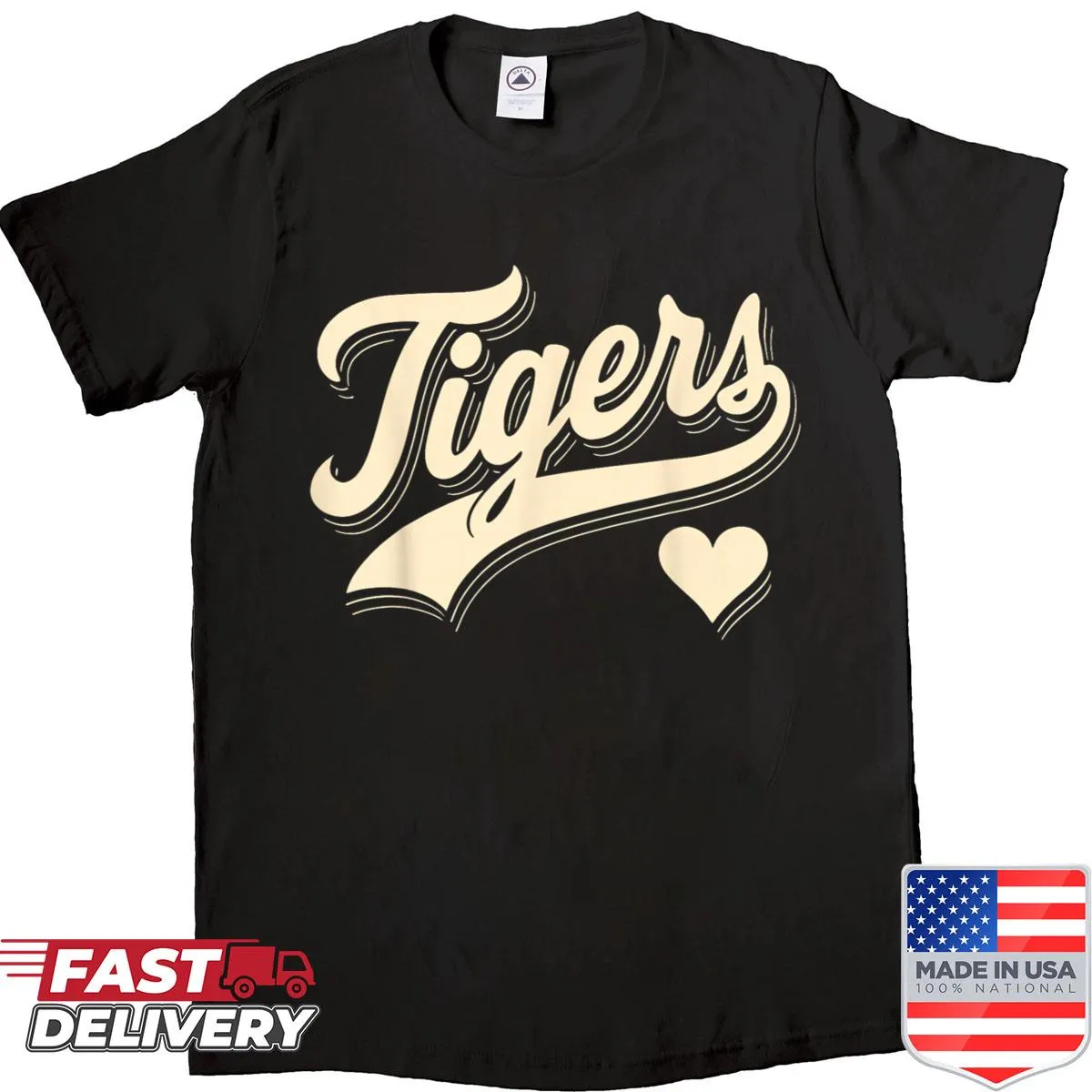 Vintage shirt with heart and tiger name design