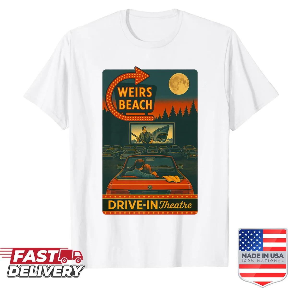Vintage-inspired design of Weirs Beach Drive-in Theatre