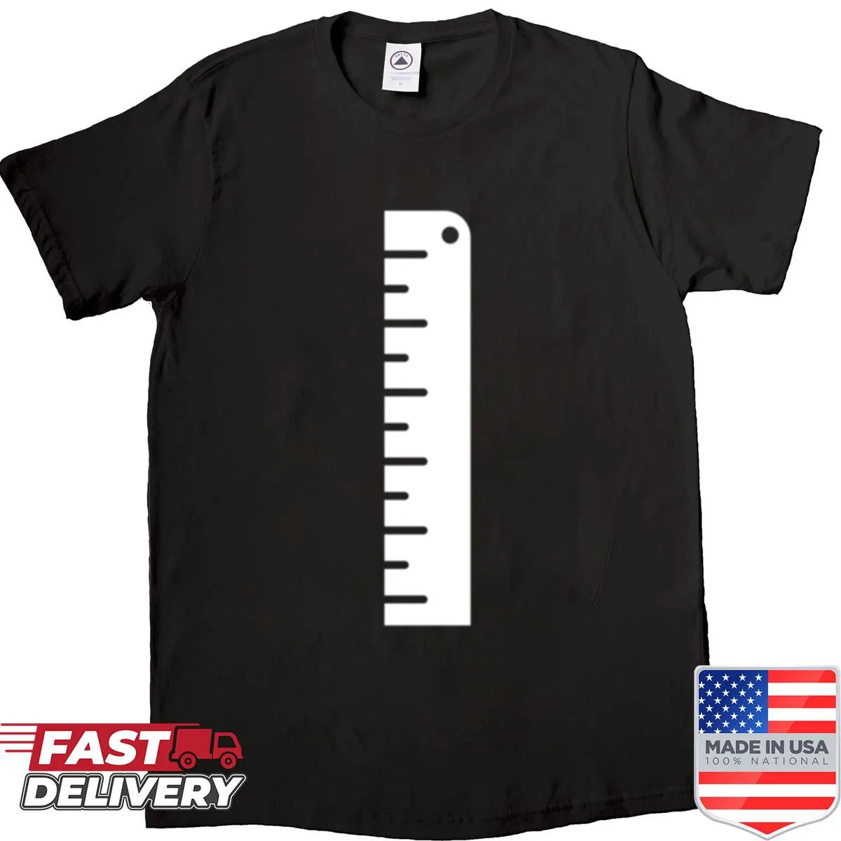 Graphic of a ruler on a basic shirt design