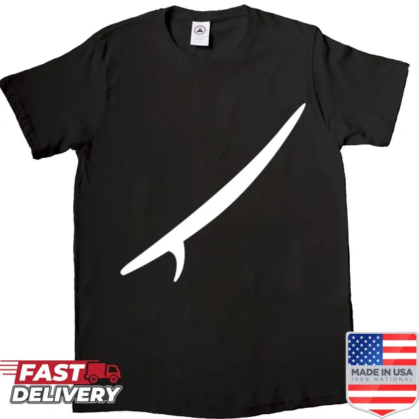 Surfboard graphic shirt celebrating surfing culture