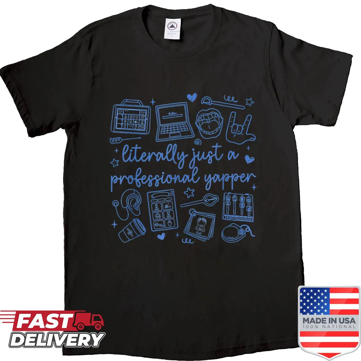 Funny typography shirt for women speech therapists.