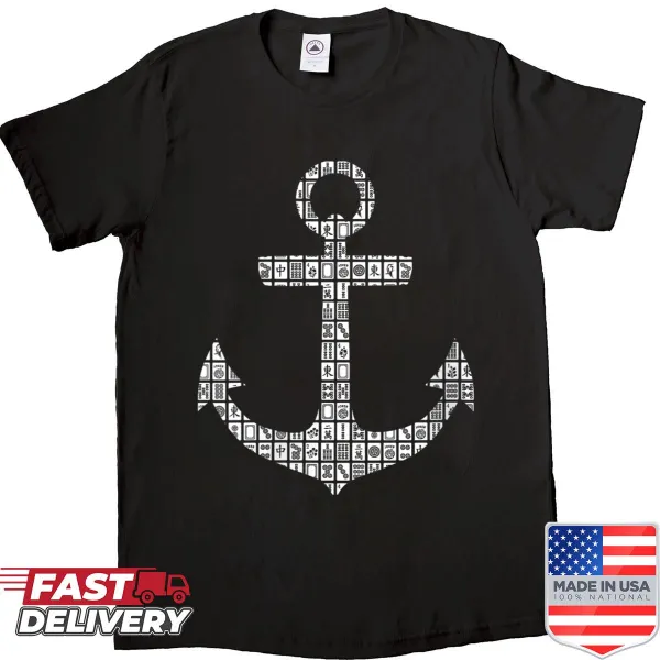 Playful shirt featuring Mahjong game and anchor graphics