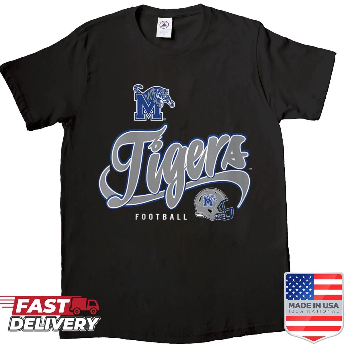Illustration of Memphis Tigers football design.