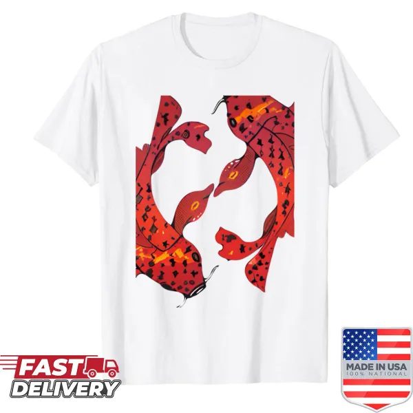 Minimalist Yin and Yang graphic on a t-shirt