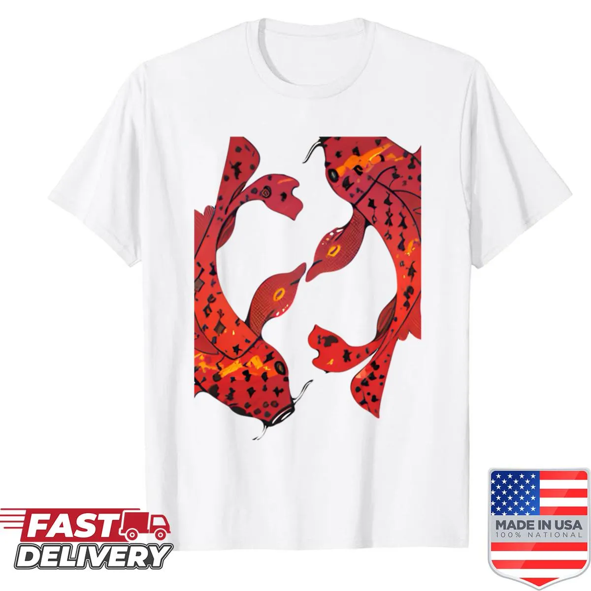 Minimalist Yin and Yang graphic on a t-shirt