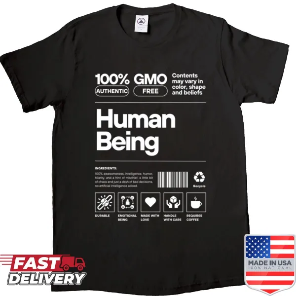 Playful design stating '100 Authentic Human Being'