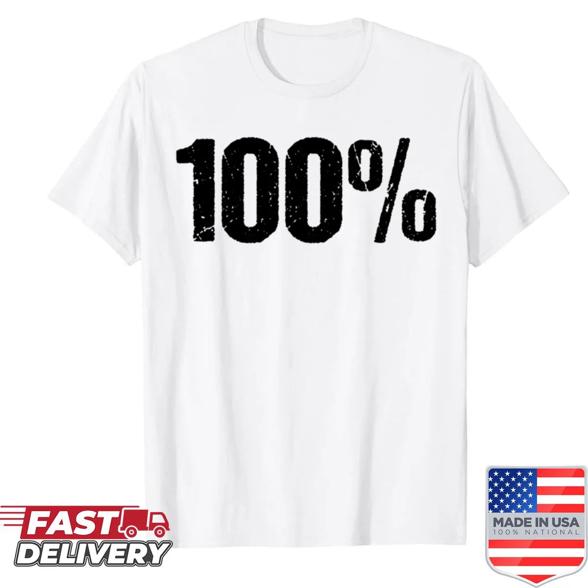 Grunge typography shirt featuring the number 100