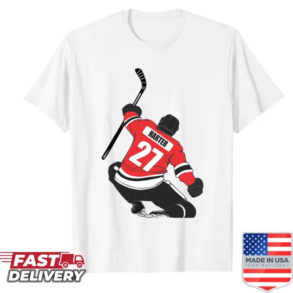 Oversized shirt featuring hockey-themed graphics