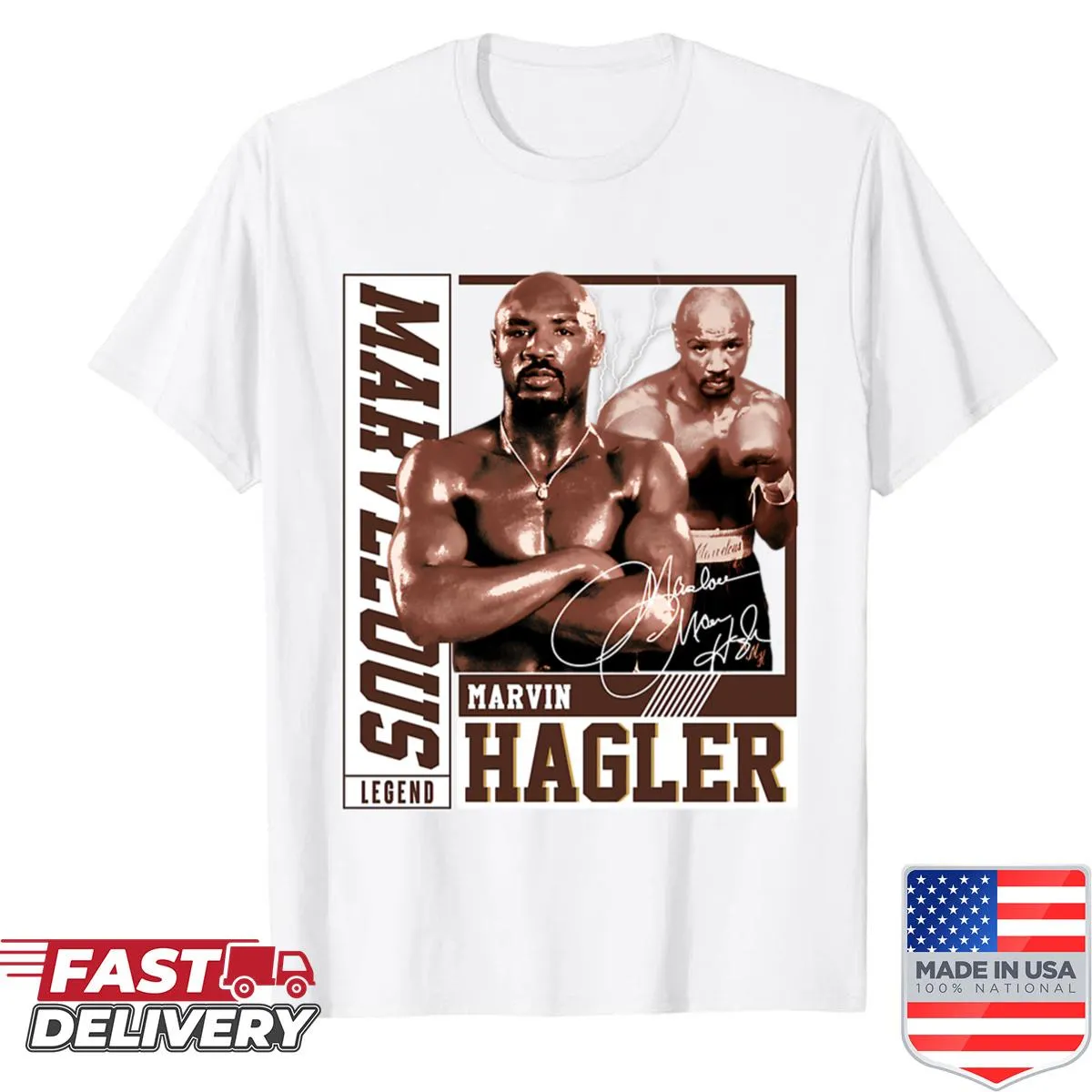 Retro boxing-themed T-shirt celebrating 80s champion fighters