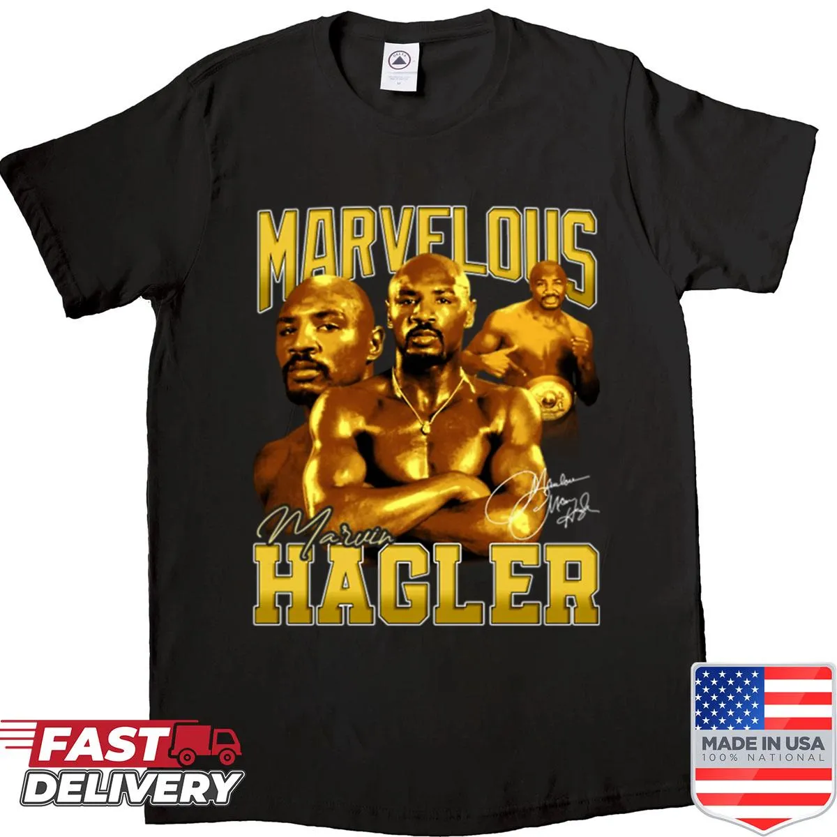 Vintage-inspired shirt celebrating 80s boxing champions